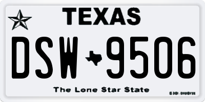 TX license plate DSW9506