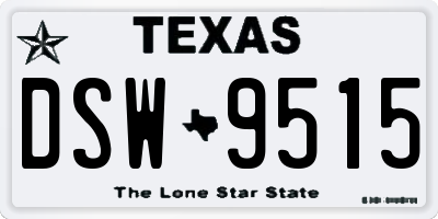TX license plate DSW9515