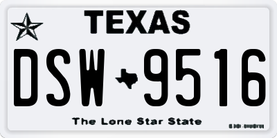 TX license plate DSW9516