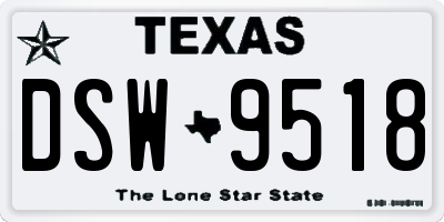 TX license plate DSW9518