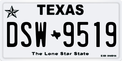 TX license plate DSW9519