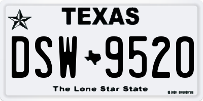 TX license plate DSW9520