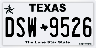 TX license plate DSW9526