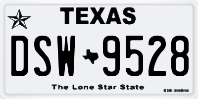 TX license plate DSW9528