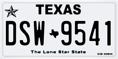 TX license plate DSW9541