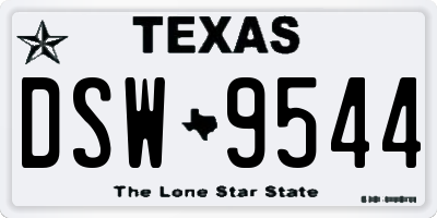 TX license plate DSW9544