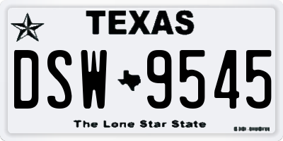 TX license plate DSW9545