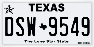 TX license plate DSW9549