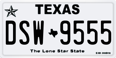 TX license plate DSW9555