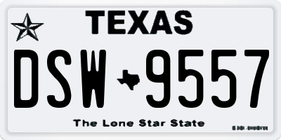 TX license plate DSW9557