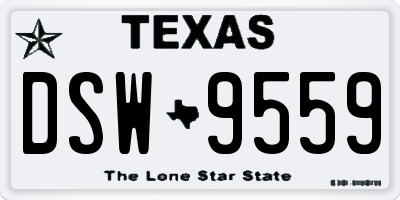 TX license plate DSW9559