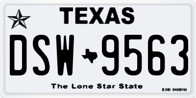TX license plate DSW9563