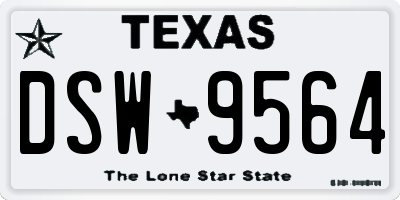 TX license plate DSW9564