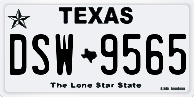 TX license plate DSW9565