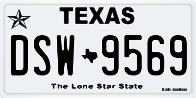 TX license plate DSW9569