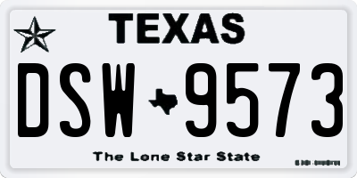 TX license plate DSW9573