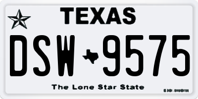 TX license plate DSW9575