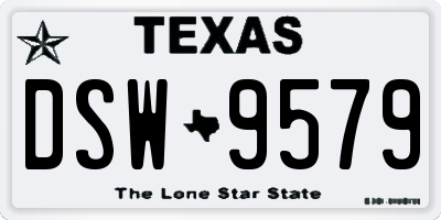 TX license plate DSW9579