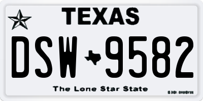 TX license plate DSW9582