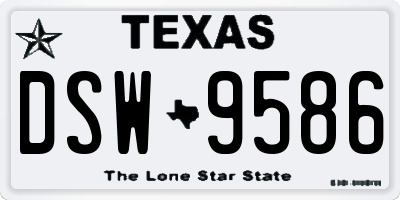 TX license plate DSW9586
