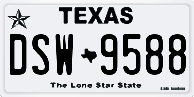 TX license plate DSW9588