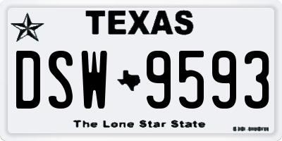 TX license plate DSW9593