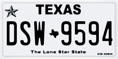 TX license plate DSW9594