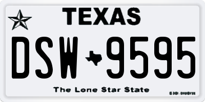 TX license plate DSW9595