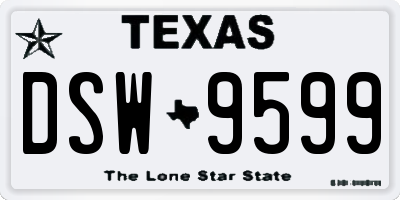 TX license plate DSW9599