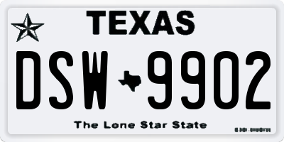 TX license plate DSW9902