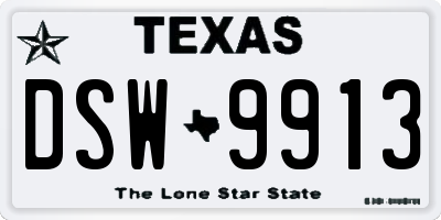 TX license plate DSW9913