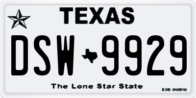 TX license plate DSW9929