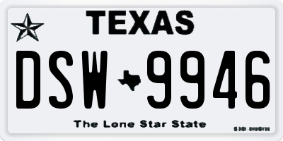 TX license plate DSW9946