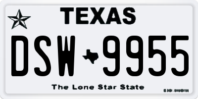 TX license plate DSW9955