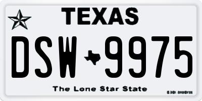 TX license plate DSW9975