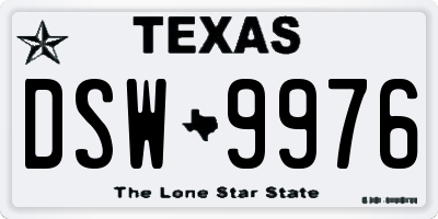 TX license plate DSW9976
