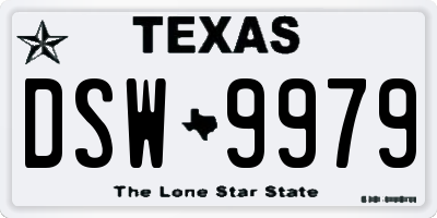 TX license plate DSW9979