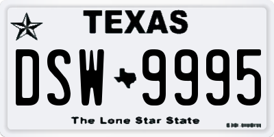 TX license plate DSW9995