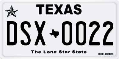 TX license plate DSX0022