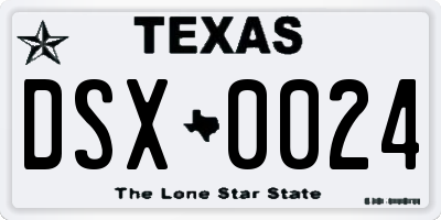 TX license plate DSX0024
