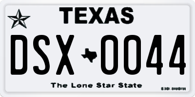 TX license plate DSX0044