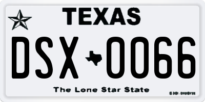 TX license plate DSX0066