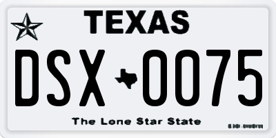 TX license plate DSX0075