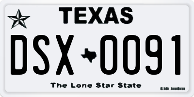 TX license plate DSX0091
