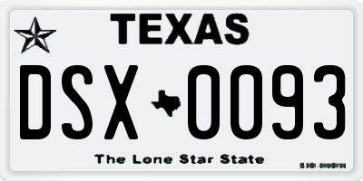 TX license plate DSX0093