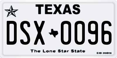 TX license plate DSX0096