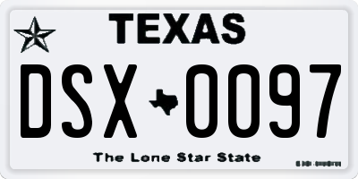 TX license plate DSX0097