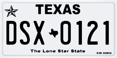TX license plate DSX0121