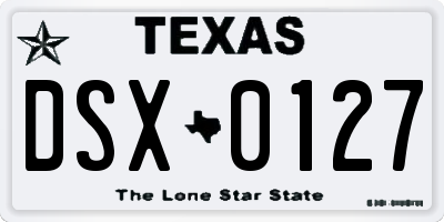 TX license plate DSX0127