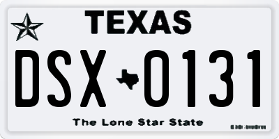 TX license plate DSX0131